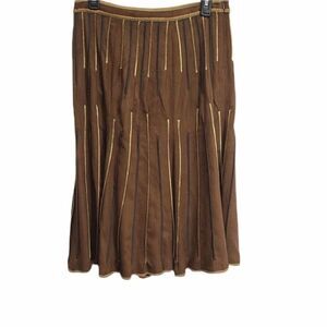 Yansi Fugel Pleated A-line Midi Skirt Size 6